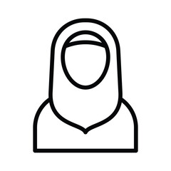 Muslim woman icon line vector design in trendy style