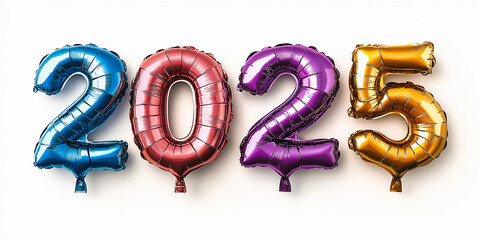 new year 2025 in metallic ballons
