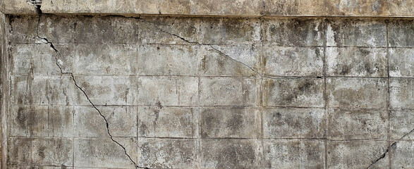 Cracks on the old cement wall