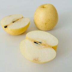 Yellow Pear Fruit Isolated on White Background