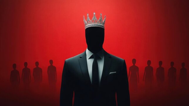 Regal Authority: The Crowned Businessman Commanding AI in a Modern Empire