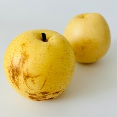 Yellow Pear Fruit Isolated on White Background