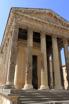 Front view of Roma temple in Vienne France