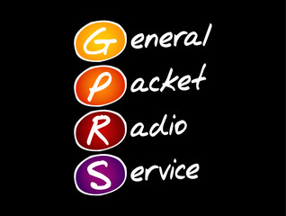 GPRS - General Packet Radio Service acronym, technology concept background
