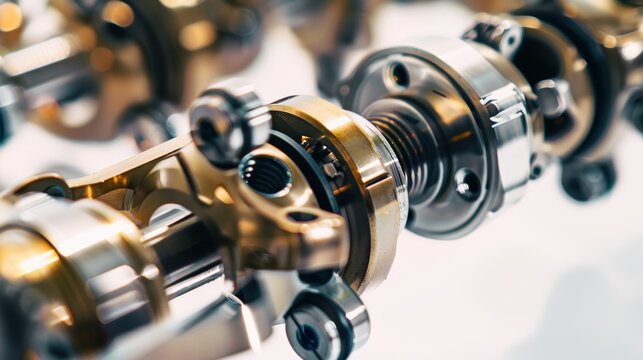 Mechanical drive shaft with gears operating in modern industrial machine