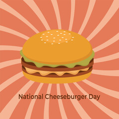 National Cheeseburger Day event banner. Vector design template. Vector 