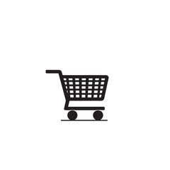 Shopping cart silhouette. Shopping trolley vector design. Shopping cart vector illustration isolated on white. background.
