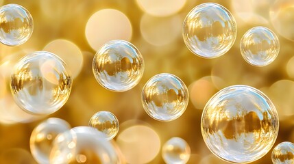 Golden Oil Bubbles Abstract Motion for Cosmetics Marketing