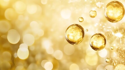 Golden Oil Bubbles Abstract Motion for Cosmetics Marketing