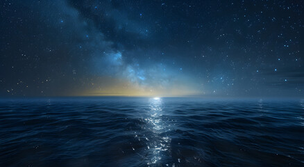 Fototapeta premium Snow-capped mountains and lakes under the Milky Way stars