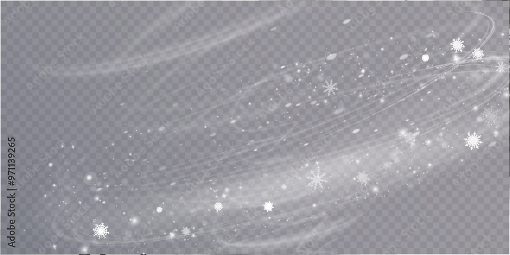 Poster vector texture cold winter wind with snow. on a transparent background. christmas effect of cold sno