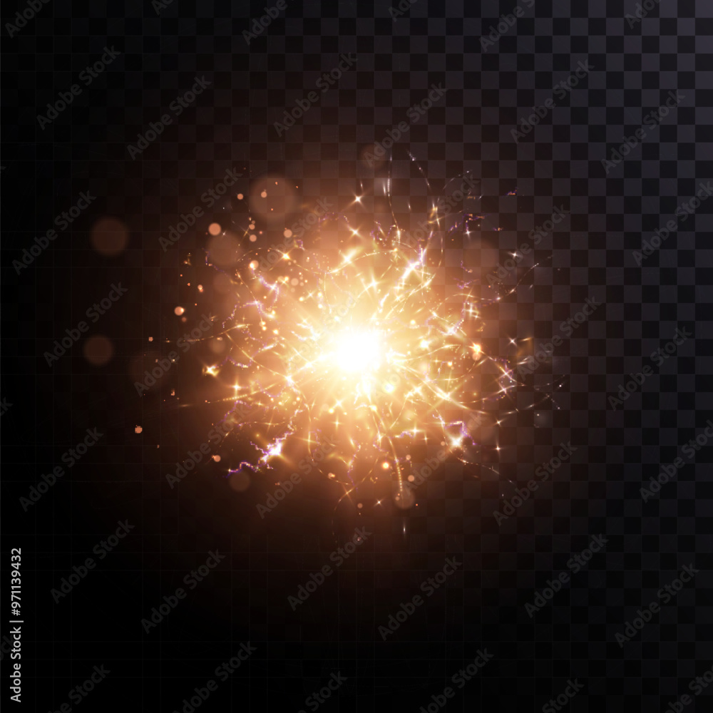 Leinwandbilder bright colorful light effect. futuristic glow effect for game interface design. energy universe aura
