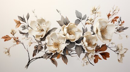Delicate White Flowers Branch