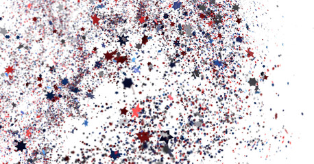 Colorful Star Confetti on a White Background
