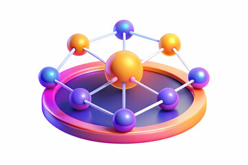Obraz premium Flat Glowing Abstract Financial Network: Creative Vector Art Illustrating Profit, Savings, and Spending with Vibrant Colors and Dynamic Light Effects