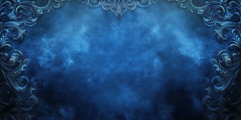 Elegant Blue Background with Ornate Edges