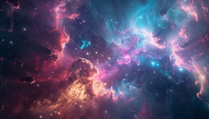 Vibrant Cosmic Masterpiece   Luminous Galactic Tapestry of Ethereal Beauty