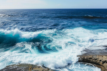 Fototapeta premium a wave seen from a cliff