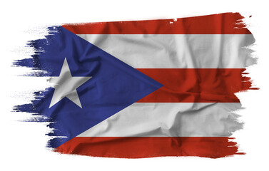 Puerto Rico flag on brush paint stroke.