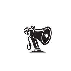 Naklejka premium Megaphone vector logo, icon. Megaphone vector silhouette. Megaphone illustration isolated on white background.