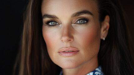 Obraz premium Close-up portrait of a woman with intense look