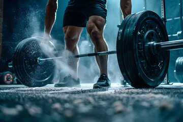 Close-up of weightlifting