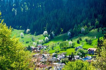 Voronet village view from the hill