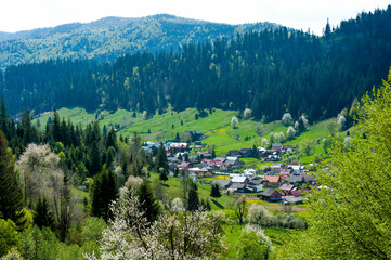 Voronet village view from the hill
