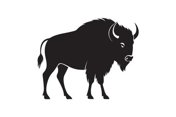 Bison silhouette vector illustration, Bison silhouette vector, Bison silhouette PNG