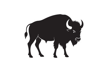 Bison silhouette vector illustration, Bison silhouette vector, Bison silhouette PNG