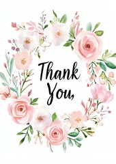Beautiful floral design with a heartfelt 'Thank You' message, perfect for expressing gratitude in any occasion.