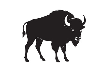 Bison silhouette vector illustration, Bison silhouette vector, Bison silhouette PNG