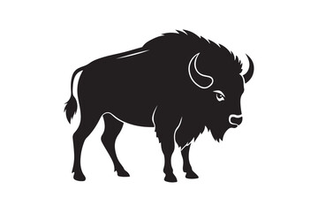 Bison silhouette vector illustration, Bison silhouette vector, Bison silhouette PNG