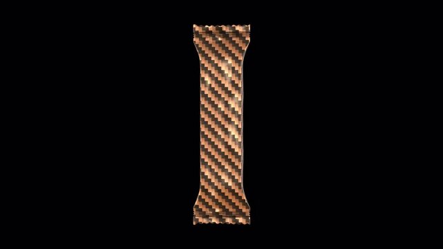 Plastic Packed Chocolate Bar Rotating on a Transparent Background. Loop. 4K