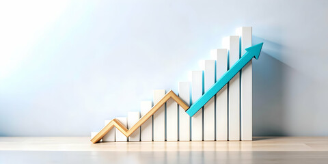 Isolated Profit Chart with Upward Growth Arrow - Dynamic Vector Illustration for Financial Growth and Business Themes on White Background