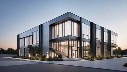 Two-Story Modern Industrial Office Building