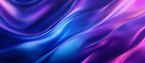 Futuristic Blue and Purple Gradient Background with Smooth Wave Lines. AI generated illustration