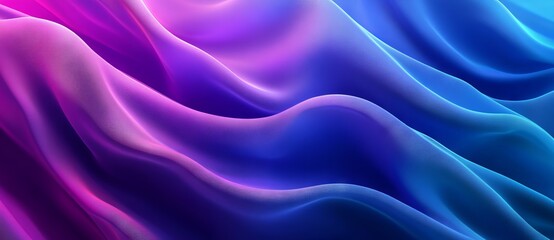 Obraz premium Futuristic Blue and Purple Gradient Background with Smooth Wave Lines. AI generated illustration