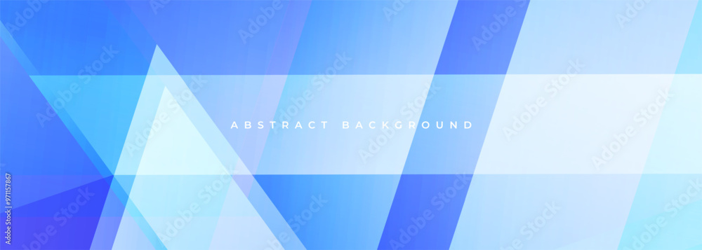 Aufkleber blue modern abstract wide banner background with geometric shapes. vector illustration