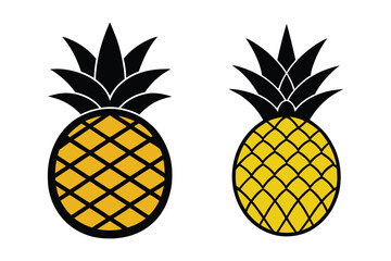 Obraz premium pineapple vector illustration white background