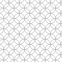 Fototapeta premium Abstract geometric pattern with circles, crosses, stripes, lines. Seamless vector background. White and black ornament. Modern reticulated graphic design.