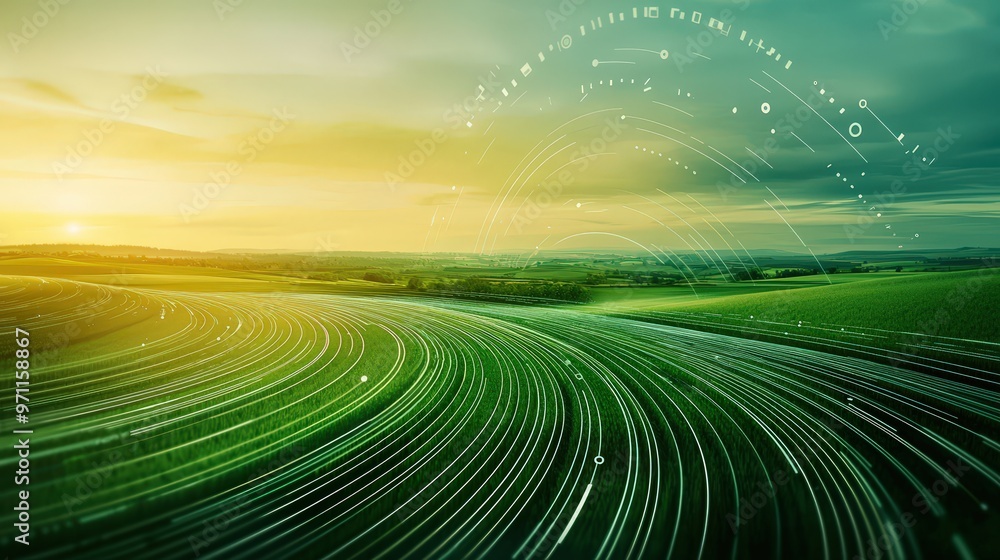Poster a predictive weather map overlaying a farm layout