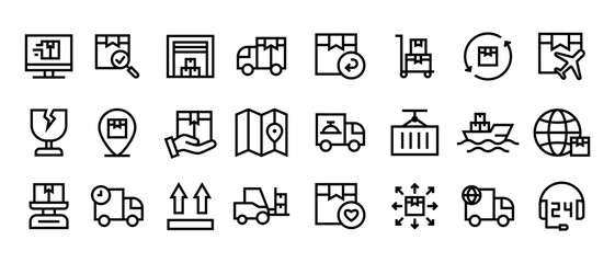 Illustration vector graphic of delivery packing icon pack