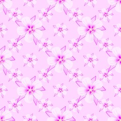 seamless pattern with pink flowers