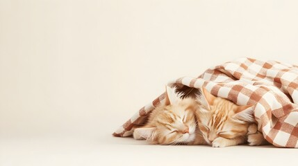 Cozy Cats Under American Flag Quilt - Heartwarming 3D Render of Feline Companions Beneath a Patriotic Quilt in Ultra-Realistic Detail Perfect for Holiday and Family Themes