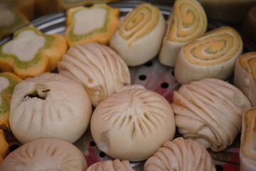 Fluffy Asian-style dough buns.