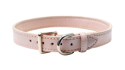 leather dog collar on transparent or white background, pet collar, front view