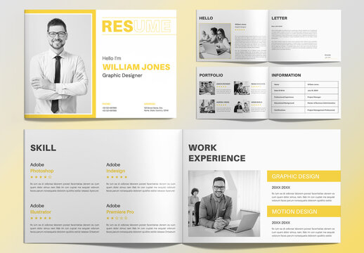 Resume Booklet Design Landscape Layout
