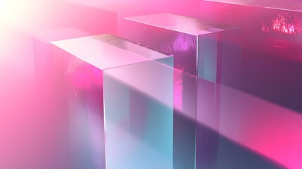 Digital holographic elements on a muted background with sleek layering
