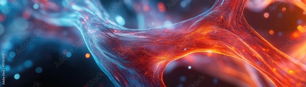 Poster abstract fluid movements in vibrant colors create a mesmerizing visual experience. ideal for digital